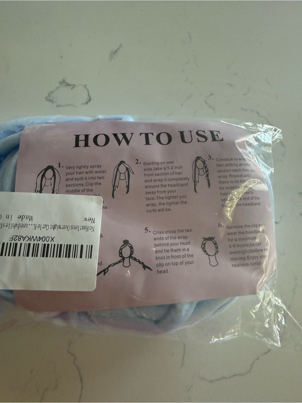 NWT Heatless Curling Rod Headband Silk Ribbon Curling Rod and Clip